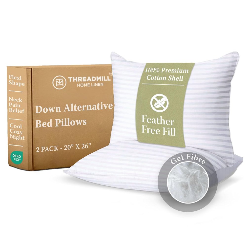 Threadmill Soft Bed Pillows Standard Size Set of 2