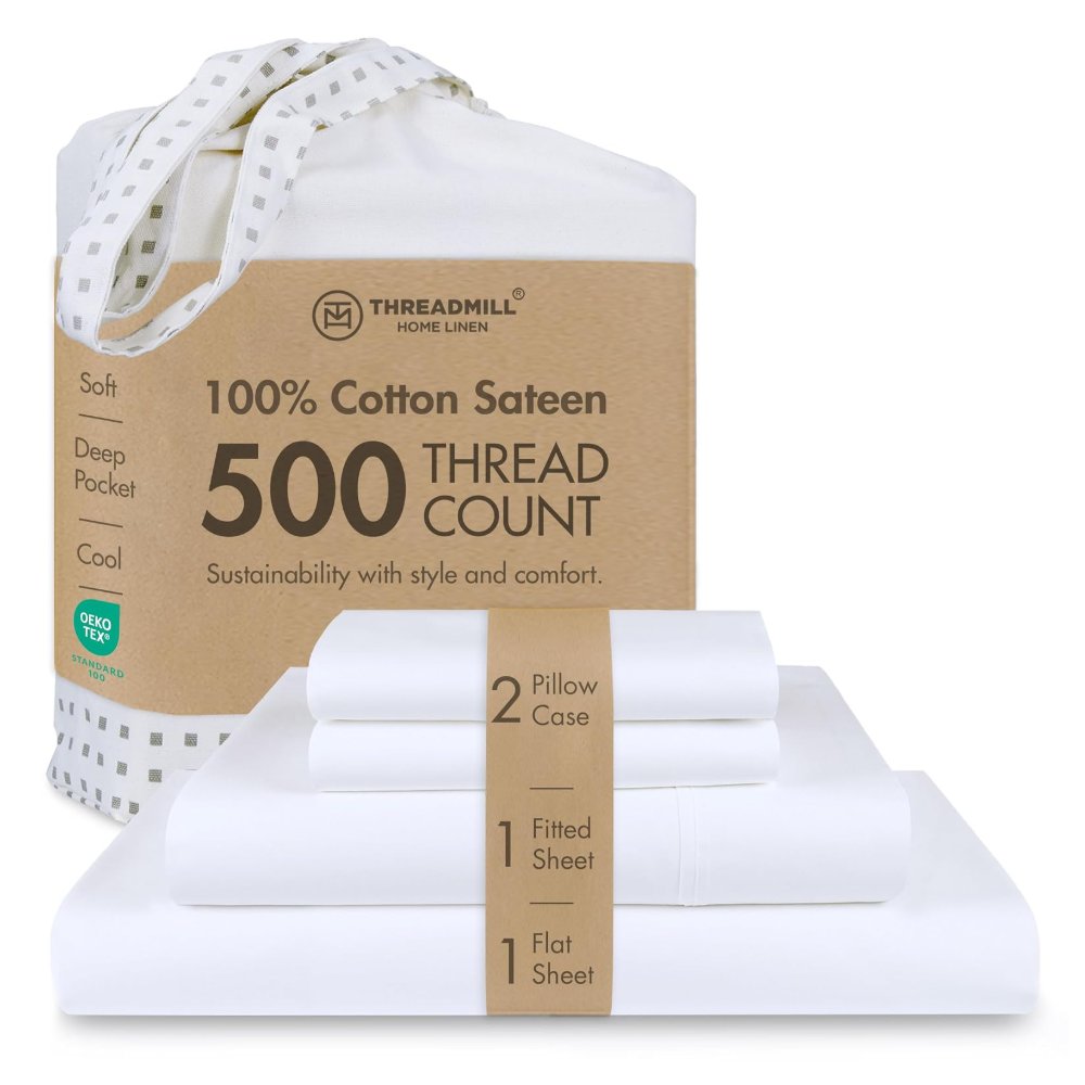 Threadmill - White King Sheets Set